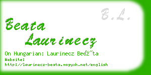 beata laurinecz business card